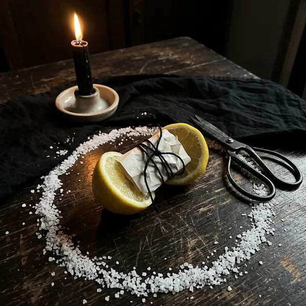 Ritual de alejamiento con vela negra, limón y sal para separar a terceros